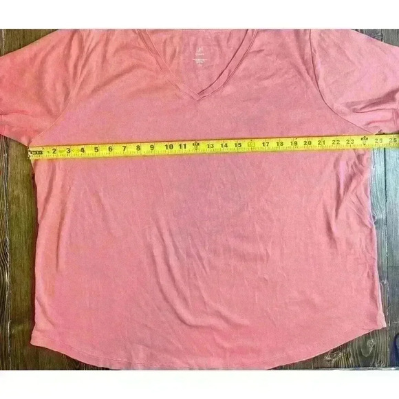 J. Jill Perfect Pima V-Neck Tee Sz 2X Pink 100% Supima Cotton *FLAW* - Picture 4 of 9